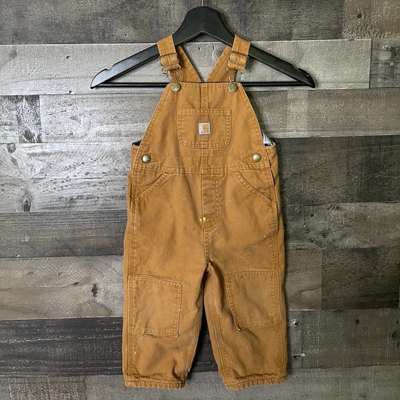 SOLD Carhartt Flannel Lined Overalls 2T - Picture 1 of 2